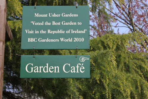 Sign for Mount Usher Garden
