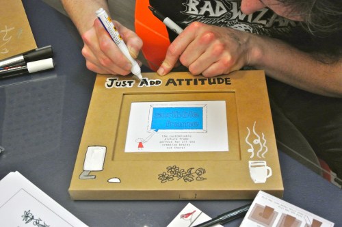 Mark Hughes illustrating a scribble frame